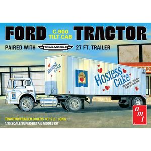 1:25 AMT 1221 Ford C-900 Hostess Truck with Trailer Plastic Modelbouwpakket