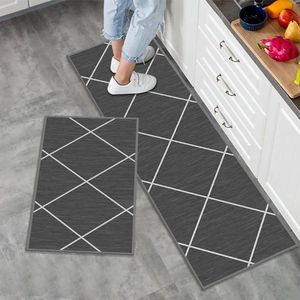 2 stuks antislip keukenmat keukentapijtenset, wasbare moderne matten en tapijten voor gang, eetkamer en entree, 40x60cm + 40x120cm