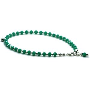 Dames enkelbandjes 925 4mm Groen - 25cm