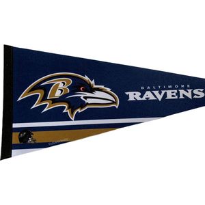 USArticlesEU - Baltimore Ravens - NFL - Vaantje - American Football - Sportvaantje - Wimpel - Vlag - Pennant - Paars- 31 x 72 cm
