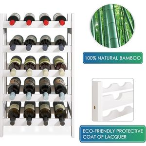 wijnflessen, vrijstaand, flessenrek met glashouders, voor keuken, bar, eetkamer,20 Bottles Display Holder