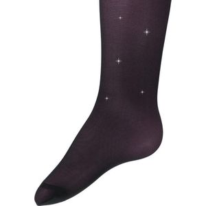 Glitterpanty donkerblauw met zilveren glitters-170/176