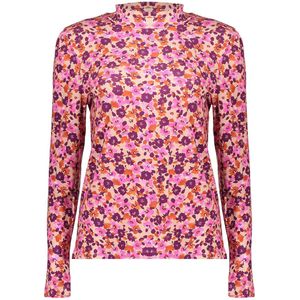 Geisha T-shirt Tshirt Met Kleurrijke Bloemenprint 42902 40 000420 Pink/burgundy/orange Dames Maat - XXL