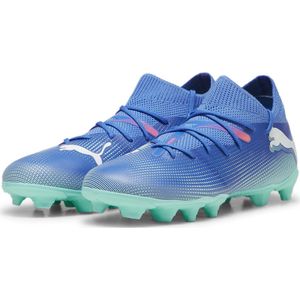 PUMA FUTURE 7 MATCH FG/AG Jr Unisex Sportschoenen - Bluemazing-PUMA White-Electric Peppermint - Maat 32