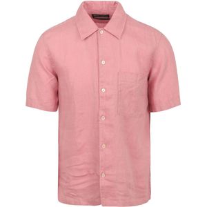 Marc O'Polo - Overhemd Short Sleeves Linnen Roze - Heren - Maat XXL - Regular-fit