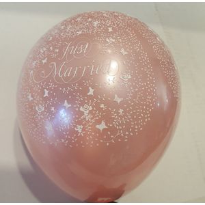 mini Ballon ""Just Married"" : 50 x Ballon 12 cm / transparant (clear) / merk : Sempertex