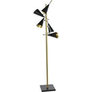 Vloerlamp DKD Home Decor Zwart Gouden Metaal Modern (36 x 36 x 160 cm)