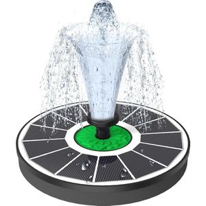 Fonteinen op zonne-energie - Vogelbadfontein 35 W met bloem - 2024 geüpgraded glazen paneel waterfontein - 7 spuitmonden - 4 fixers - Zonne-energie fonteinpomp fonteinpomp