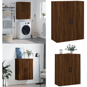 vidaXL Hangkast 69,5x34x90 cm bruin eikenkleur - Wandkast - Wandkasten - Hangkast - Hangende Kast