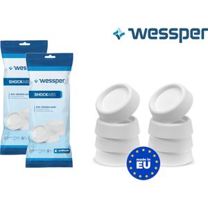 Wessper ShockABS - Trillingsdempers Wasmachine Droger - 8 stuks - Wit - ø46mm - MADE IN EU