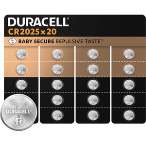 Duracell 2025 Lithium-knoopcelbatterijen - 3V, CR2025 - 20 stuks