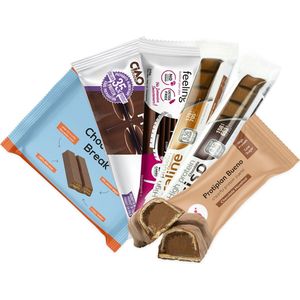 Protiplan | Mix Chocolade | Voordeelpakket | 6 x chocolade snacks | Low carb snack | Eiwitrepen | Koolhydraatarme sportvoeding | Afslanken met Proteïne repen | Snel afvallen zonder hongergevoel!