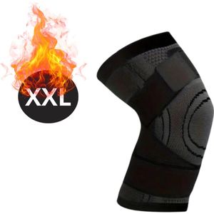 Nivard Kniebrace - Sportbrace Knie - Knee Sleeves - Knee Sleeves Powerlifting - Compressie Knie Brace - Knee Wraps - Knee Support - Dames - Heren - Comfortabel - Zwart - Maat XXL