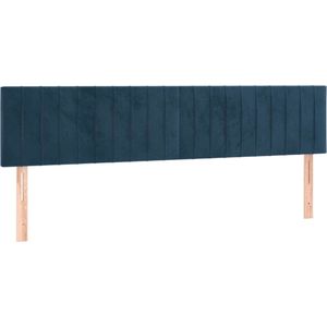 vidaXL - Hoofdborden - 2 - st - 90x5x78/88 - cm - fluweel - donkerblauw