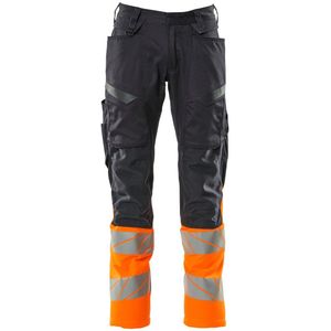 Mascot Accelerate Safe Broek met kniezakken 19679-236 - donkermarine/hi-vis oranje