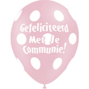Communie ballonnen ( 50x30cm) Big polka dots Matte Pink