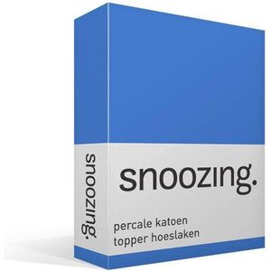 Snoozing - Topper - Hoeslaken  - Lits-jumeaux - 180x220 cm - Percale katoen - Meermin