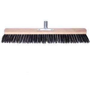 Buemag Bezemkop - Arenga/Elaston mix - zwart/wit - hard - hout - 60 cm - 26mm - straatbezem/buitenbezem - bezem