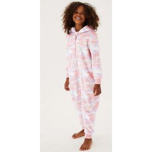 Onesie, Jumpsuit ""Tie-Dye"" roze hooded Luxury super soft Kids series 10-11 jaar