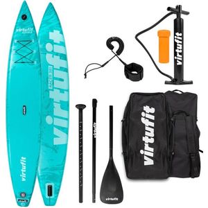 Virtufit Supboard Racer 381 - Turquoise - SUP board - Opblaasbaar - Stand Up Paddle Board - Inclusief accessoires en draagtas - GoPro Mount - Tot 180 kg