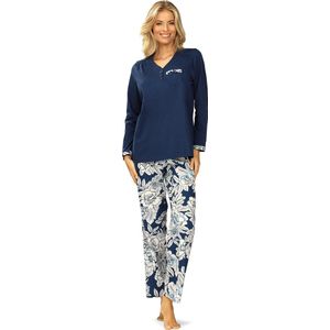 Ascafa - Dames Pyjama Deluxe - blauw - katoen - maat 40