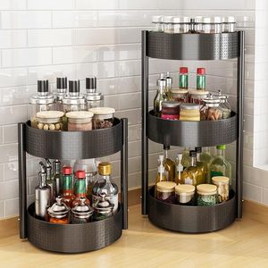 Revolving Spice Rack Lazy Susan Draaitafel Carbon Steel Keukenkast Organizer Kruidenhouder Roterend kruidenrek voor voorraadkast, keukenkast (1 laag)