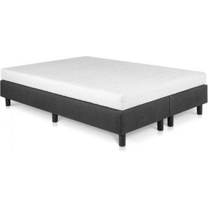 Boxspring Student Basic Antraciet - 130x200 cm -  Comfort Foam Matras