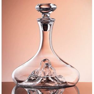 ZYLARO Luxe Wijnkaraf, Ijsberg Wijnkaraf, 1.2L, Luxe kristal wijn Karaf, met kristallen stop, Decanteer, beste cadeau