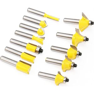 12x Bit voor freesmachine bit-set 8mm as Houtfrezenset Frees bits / HaverCo