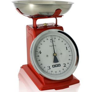 OGO Living Retro Keukenweegschaal mechanisch ROOD 5KG / 20G