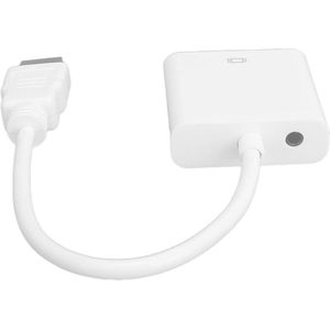 HDMI naar VGA Adapter Converter Kabel - HD Multimedia Interface voor Computer Laptop Monitor Projector - Wit .