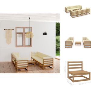 vidaXL Loungeset - Loungesets - Tuinsets - Tuinsets - 9-delige Loungeset met kussens massief grenenhout