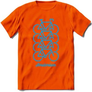 Amsterdam Fiets Stad T-Shirt | Souvenirs Holland Kleding | Dames / Heren / Unisex Koningsdag shirt | Grappig Nederland Fiets Land Cadeau | - Oranje - 3XL