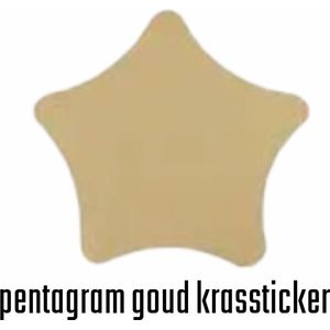 Krasstickers - Zelf krasplaatjes maken - Kraskaart Sticker - Pentagram - Goud - 6cm - 10 stuks