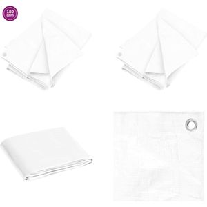 vidaXL Dekzeil 180 g/m² 3x4 m HDPE wit - Dekzeil - Dekzeilen - Tarp - Grondzeil