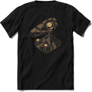 Retro Joystick | Gaming kado T-Shirt heren - dames | Bruin | Perfect game pc cadeau shirt | Grappige console spreuken - zinnen - teksten Maat 3XL