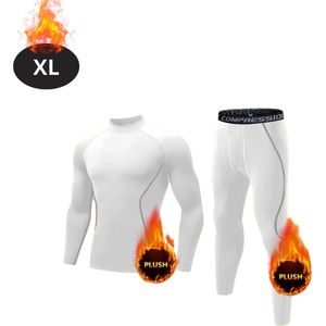 Nivard Thermokleding Heren - Thermobroek - Thermoset - Thermolegging - Winter - Thermoshirt - Wit - XXL