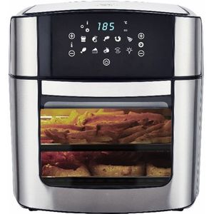 Royal Swiss® Airfryer XXL 16 Liter -Heteluchtfriteuse- 8 Kookprogramma's- Inclusief in hoogte verstelbaar Grillrack- Digital Touchscreen, 1800 W- Zwart