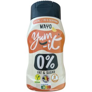 Yum-It Mayo, de enige vet-, suiker- en glutenvrije, 100 % vegan saus met de laagste energiewaarde per 100 g.