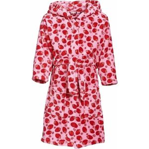 Roze badjas/ochtendjas met aardbeien print voor kinderen. 110/116 (5-6 jr)