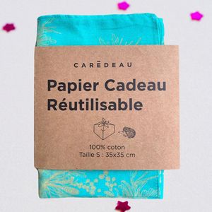 Caredeau - Herbruikbare Cadeauverpakking The Labyrinth - Duurzaam Inpakpapier - Katoen - Maat S