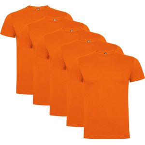 5 Pack Oranje t-shirts Roly Dogo Premium maat S