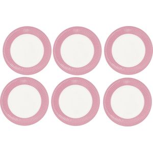 6x GreenGate Ontbijtbord Alice dusty rose Ø 23cm - Set van 6 Stuks