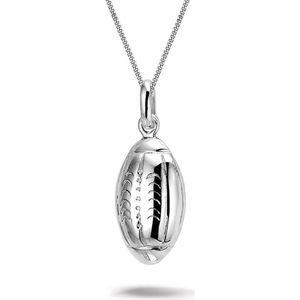 Montebello Ketting Rugby - 925 Zilver Gerhod. - Sport - 10x25mm - 45cm