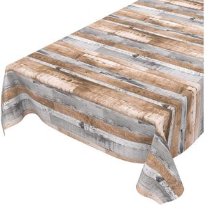 Afwasbaar tafelzeil, afwasbaar tafelkleed/hout, grijsbruin, 100 x 140 cm
