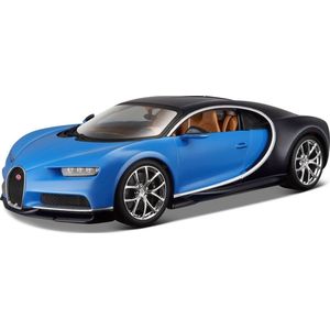 Modelauto Bugatti Chiron 1:24 blauw - speelgoed auto schaalmodel