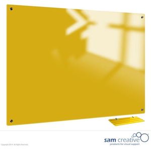 Whiteboard Glas Canary Yellow Magnetic 90x120 cm | sam creative whiteboard | Yellow Magnetic whiteboard | Glassboard Magnetic