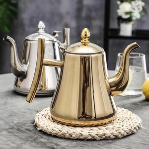 Dikke Luxe Rvs Theepot Gouden Thee Pot Kookplaat Roestvrij Waterkoker Keuken Accessoire