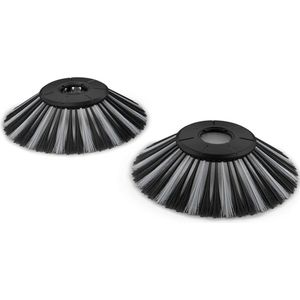 Twin Zijbezem voor vochtig vuil - Geschikt voor Kärcher S 4 duwveegmachines - Set van 2 - Ideaal voor natte bladeren - Zwart en Grijs