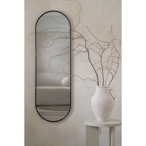 Nordic Style® Passpiegel 125x40cm | Zwart | Scandinavische Spiegels | Pas spiegel | Staande spiegel | Kleedkamer spiegel